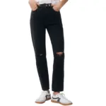 شلوار زاپ دار مدل Ripped mom jeans برند PULL&BEAR - تصویر 3