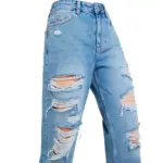 شلوار مدل Ripped cropped straight-leg jeans برند Bershka - تصویر 4
