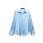 شومیز ساتن SATIN EFFECT SHIRT برند ZARA - تصویر 6
