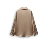 شومیز ساتن SATIN EFFECT SHIRT برند ZARA - تصویر 9
