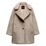 کت زنانه مدل FAUX FUR COAT برند ZARA
